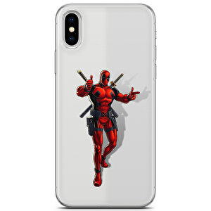 Apple Iphone X Uyumlu Kılıf Heroes 17 Fit Deadpool Şeffaf