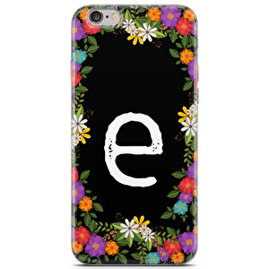 Apple Iphone 6s Uyumlu Kılıf Abcde 50 Cover E Harfi İlkbahar Çiçekleri