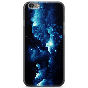 Apple Iphone 6 Uyumlu Kılıf Black Blue-09 Desenli Kara Bulutlar