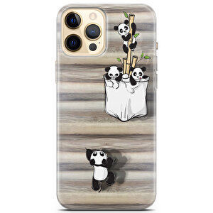Apple Iphone 12 Pro Uyumlu Kılıf Panda 38 Sert Silikon