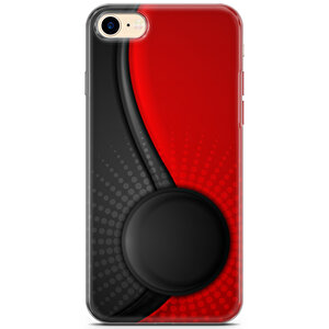 Apple Iphone 7 Uyumlu Kılıf Black Red-45 Telefon Kabı Buton