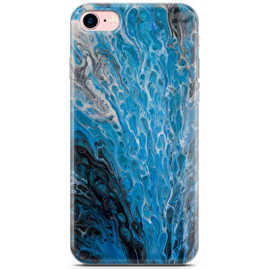Apple Iphone 8 Uyumlu Kılıf Black Blue-24 Lansman Deniz