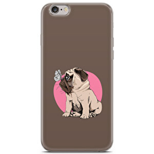 Apple Iphone 6 6s Uyumlu Kılıf Pug 03 Koruma Kelebekli