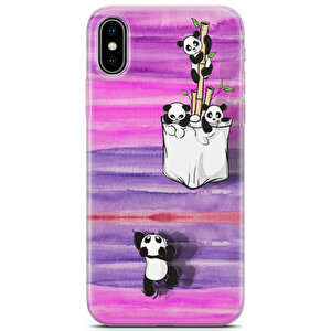 Apple Iphone X Uyumlu Kılıf Panda 40 Koruyucu Kapak