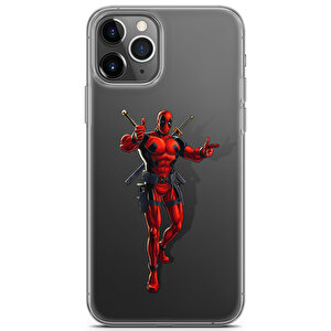 Apple Iphone 11 Pro Max Uyumlu Kılıf Heroes 17 Arka Kapak Deadpool Şeffaf