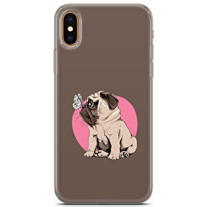 Apple Iphone Xs Max Uyumlu Kılıf Pug 03 Telefon Kılıfı Kelebekli