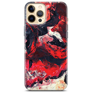 Apple Iphone 12 Pro Uyumlu Kılıf Black Red-50 Kapak Sanat