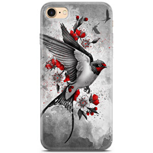Apple Iphone 7 Uyumlu Kılıf Asian 11 Telefon Kılıfı Kuş Çiçek