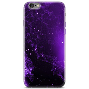 Apple Iphone 6 Uyumlu Kılıf Black Purple-22 Uv Kapak Kumlar