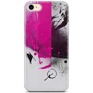 Apple Iphone 7 Uyumlu Kılıf Black Purple-43 Fit Koruma Anime Pink