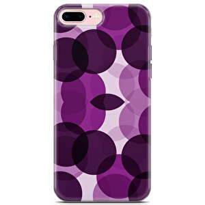 Apple Iphone 7 Plus Uyumlu Kılıf Black Purple-49 Darbe Önleyici Mor Yuvarlak