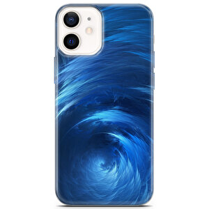 Apple Iphone 12 Mini Uyumlu Kılıf Mista Mavi Dalga Cover