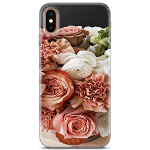 Apple Iphone Xs Uyumlu Kılıf Mista Kalp Gülleri Desenli