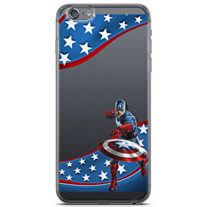 Apple Iphone 6s Plus Uyumlu Kılıf Heroes 43 Cover Captain America Şeffaf
