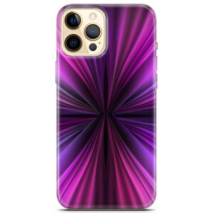 Apple Iphone 12 Pro Uyumlu Kılıf Black Purple-05 Cover Mor Mavi