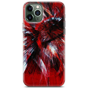 Apple Iphone 11 Pro Max Uyumlu Kılıf Black Red-09 Desenli Pastel
