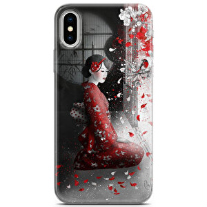 Apple Iphone X Uyumlu Kılıf Asian 30 Silikon Geisha