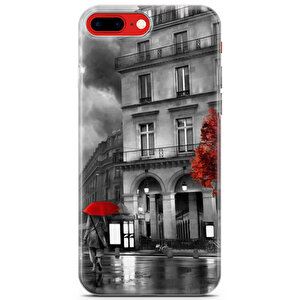 Apple Iphone 8 Plus Uyumlu Kılıf Black Red-18 Kab Kırmızı Ağaç