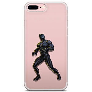 Apple Iphone 7 Plus Uyumlu Kılıf Heroes 47 Koruyucu Kapak Black Panther Şeffaf