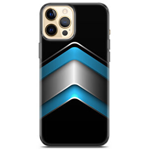 Apple Iphone 12 Pro Uyumlu Kılıf Black Blue-28 Darbe Önleyici Mavi Siyah