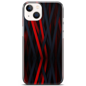 Apple Iphone 13 Mini Uyumlu Kılıf Black Red-46 Kab Lacivert Kırmızı