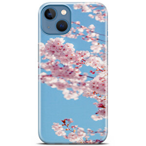 Apple Iphone 13 Uyumlu Kılıf Mista Pink Flower Silikon