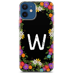 Apple Iphone 12 Mini Uyumlu Kılıf Vyzqw-50 W Harfi İlkbahar Çiçekleri