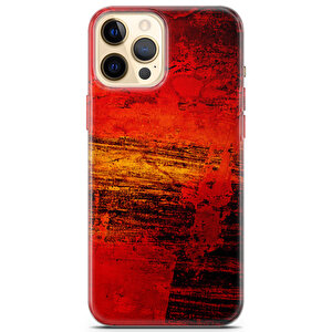 Apple Iphone 12 Pro Uyumlu Kılıf Black Red-31 Telefon Kılıfı Sarı Kırmızı