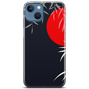 Apple Iphone 13 Uyumlu Kılıf Black Red-34 Arka Kapak Kızıl Ay