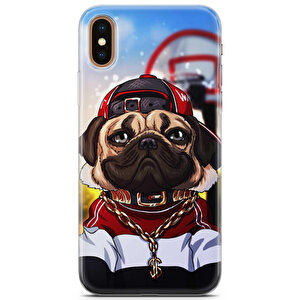 Apple Iphone Xs Max Uyumlu Kılıf Pug 20 Kabı Zincirli