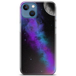 Apple Iphone 13 Uyumlu Kılıf Black Purple-45 Telefon Kabı Mor Gökyüzü