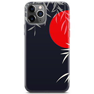 Apple Iphone 11 Pro Uyumlu Kılıf Black Red-34 Arka Kapak Kızıl Ay