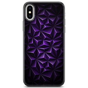Apple Iphone Xs Uyumlu Kılıf Black Purple-02 Kap Piramit