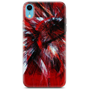 Apple Iphone Xr Uyumlu Kılıf Black Red-09 Desenli Pastel