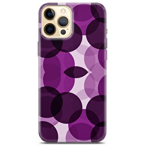 Apple Iphone 12 Pro Uyumlu Kılıf Black Purple-49 Darbe Önleyici Mor Yuvarlak
