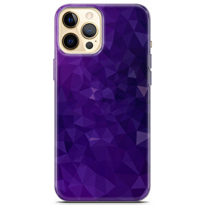 Apple Iphone 12 Pro Uyumlu Kılıf Black Purple-03 Telefon Kılıfı Elmas