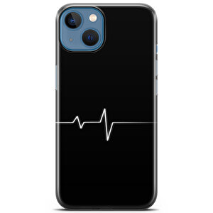 Apple Iphone 13 Uyumlu Kılıf Mista Heart Çizgi Telefon Kabı