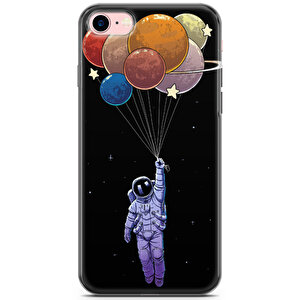 Apple Iphone 8 Uyumlu Kılıf Algorand 07 Silikon Uçan Balon Astronot