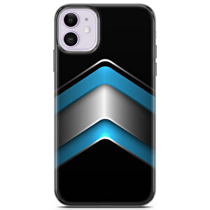 Apple Iphone 11 Uyumlu Kılıf Black Blue-28 Darbe Önleyici Mavi Siyah