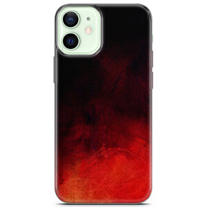 Apple Iphone 12 Uyumlu Kılıf Black Red-28 Darbe Önleyici Kırmızı Siyah Geçiş