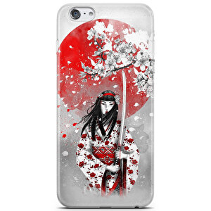 Apple Iphone 6s Uyumlu Kılıf Asian 27 Silikon Kızıl Ay Samurai