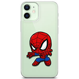 Apple Iphone 12 Uyumlu Kılıf Heroes 40 Silikon Mini Spider Şeffaf