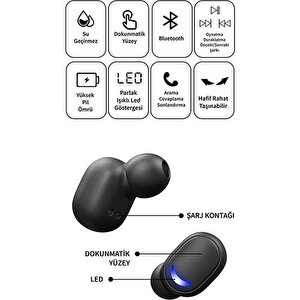E10 Oyuncu Rgb 5.1 Wireless 1200mah Powerbank Özellikli Kablosuz Bluetooth Kulaklık E10-mi̇pods