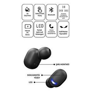 Shaza E10 Oyuncu Rgb 5.1 Wireless 1200mah Powerbank Özellikli Kablosuz Bluetooth Kulaklık E10-mi̇pods