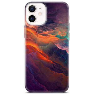 Apple Iphone 12 Mini Uyumlu Kılıf Mista Renkli Bulutlar Hd