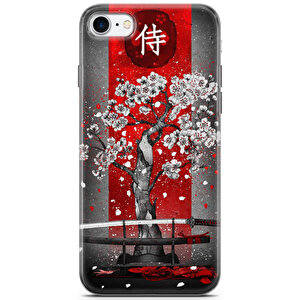 Apple Iphone 8 Uyumlu Kılıf Asian 24 Bumper Kızıl Ağaç