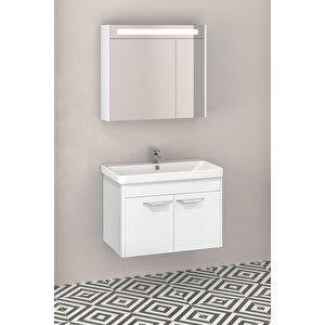 Mauna 80 Cm Banyo Dolabı Beyaz - Boy Dolap Hariç