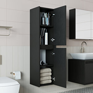 Roomart Ahşap Siyah Suntalam 130 X 35 Cm Banyo Boy Dolabı