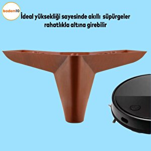 Napoli Lüks Mobilya Kanepe Sehpa Puf Koltuk Ayağı 10 Cm Kahverengi Ahşap Desenli Baza Ayakları