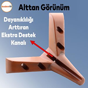 Napoli Lüks Mobilya Kanepe Sehpa Puf Koltuk Ayağı 10 Cm Kahverengi Ahşap Desenli Baza Ayakları